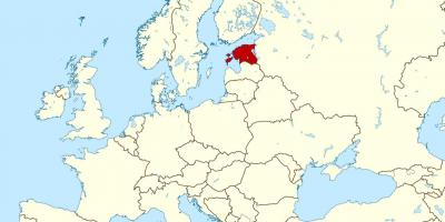 ایسٹونیا کے مقام پر دنیا کے نقشے