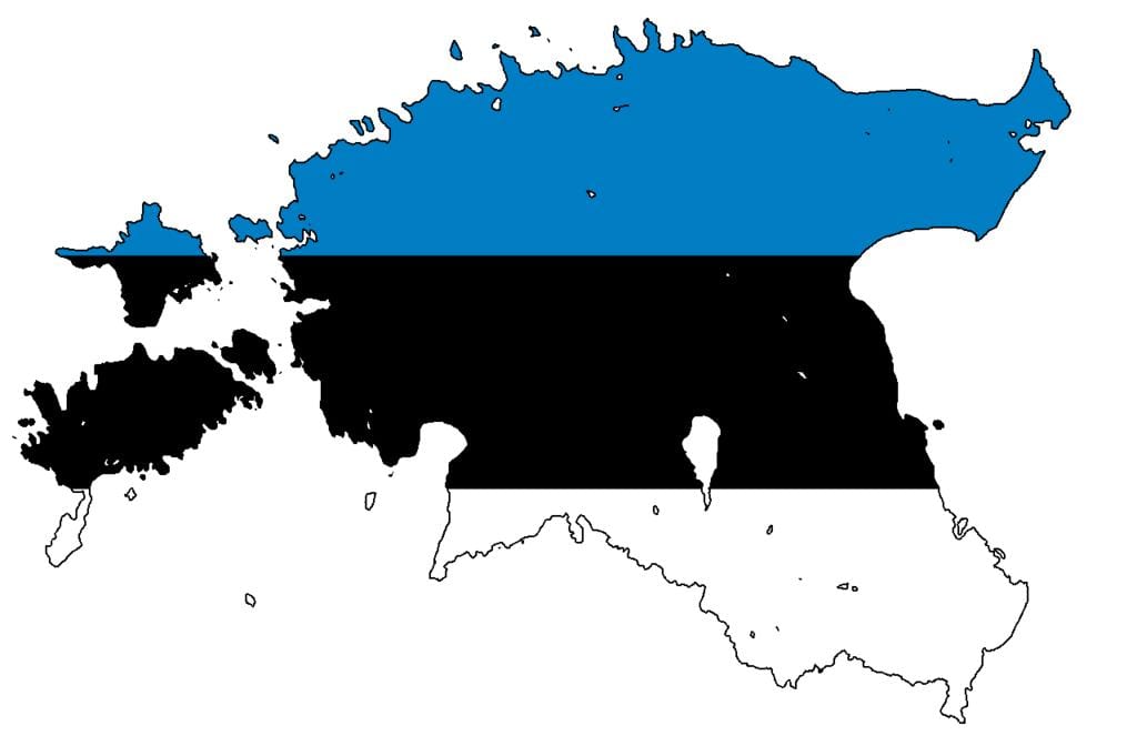نقشہ ایسٹونیا کے پرچم